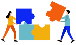 They are puting the pieces of the puzzle